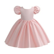 LUOGENLI Dress for Girls Kids Toddler Baby Girls Spring Summer Solid Ruffle Sleeveless Princess Dress Children's Day Clothing Girls Easter Dresses Size 14-16 White 7-8 Years